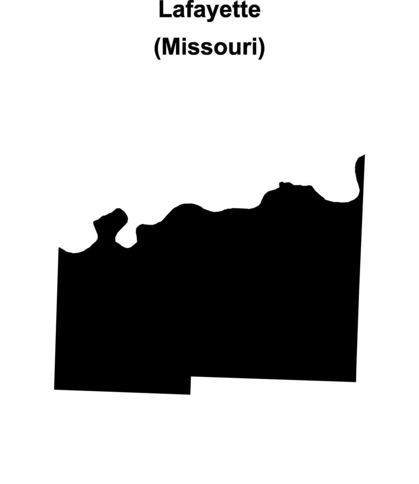 Lafayette County, Missouri blank outline map vector