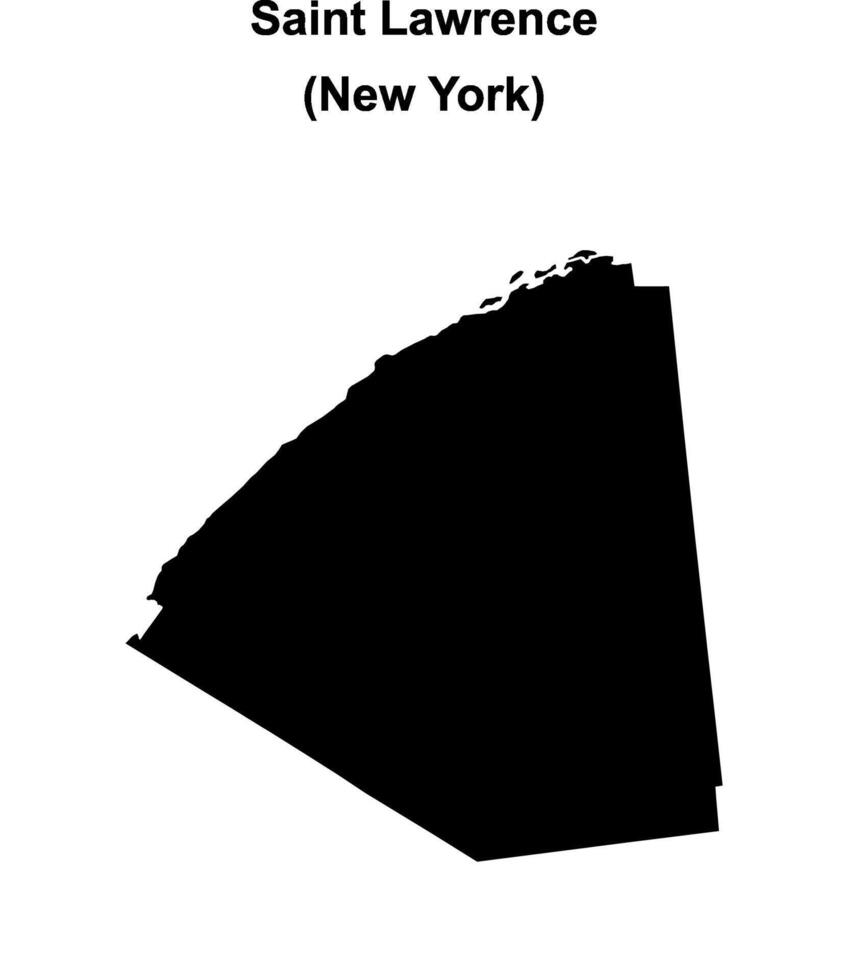 Saint Lawrence County New York - Saint Lawrence County New York Blank Outline Map Free Vector