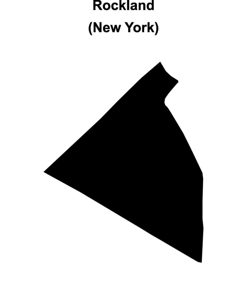 Rockland County, New York blank outline map vector