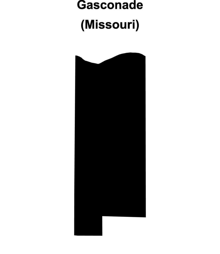 Gasconade County, Missouri blank outline map vector