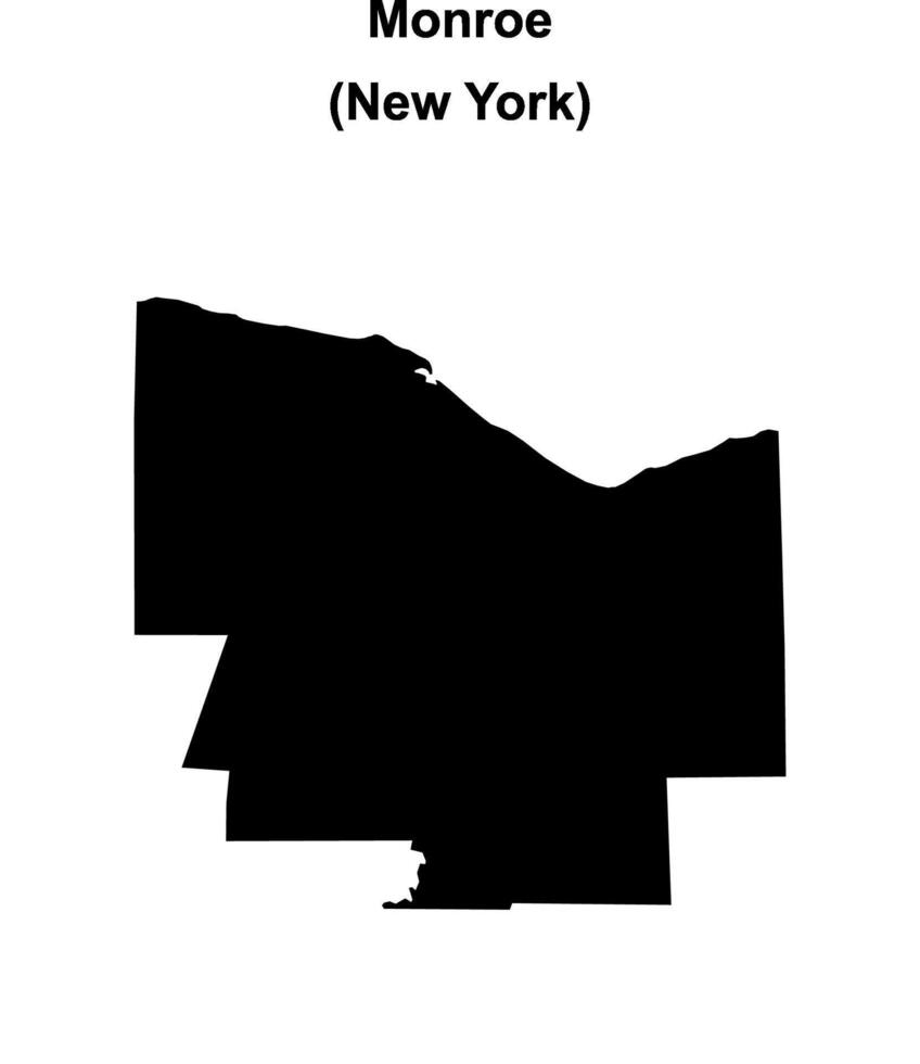 Monroe County, New York blank outline map vector