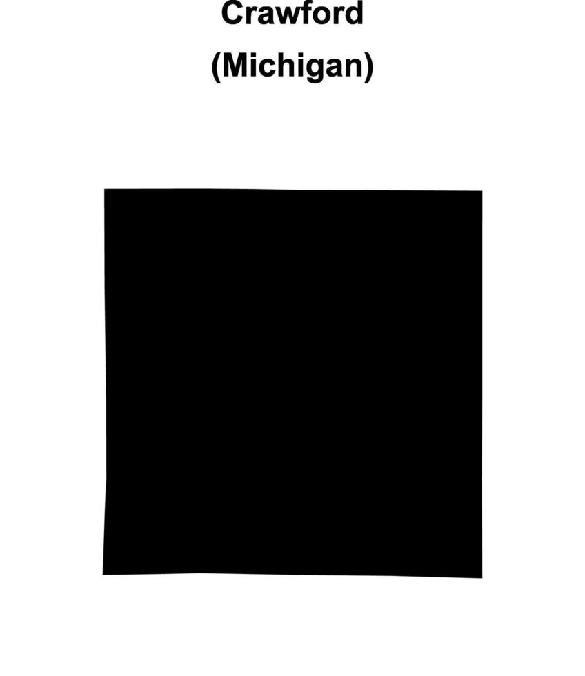 Crawford County, Michigan blank outline map vector