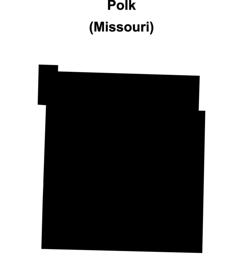 Polk County, Missouri blank outline map vector
