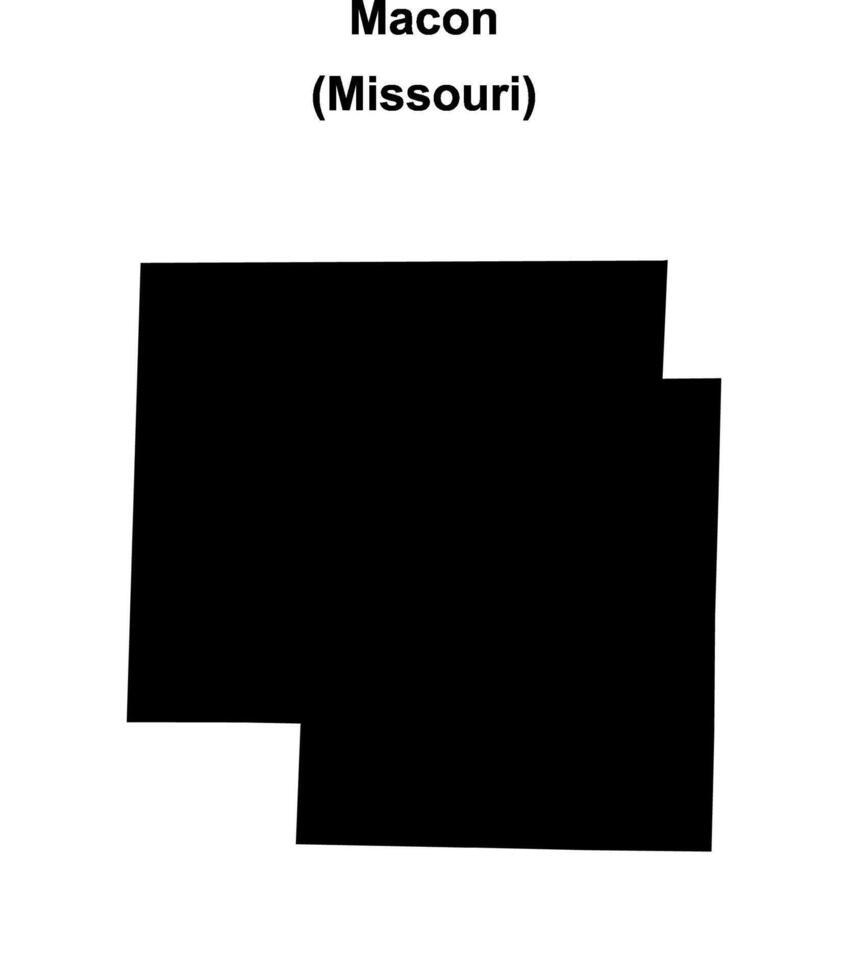 Macon County, Missouri blank outline map vector