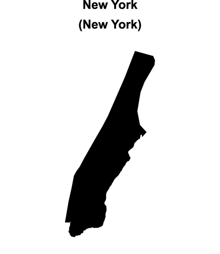 New York County, New York blank outline map vector