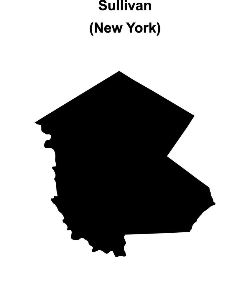 Sullivan County, New York blank outline map vector