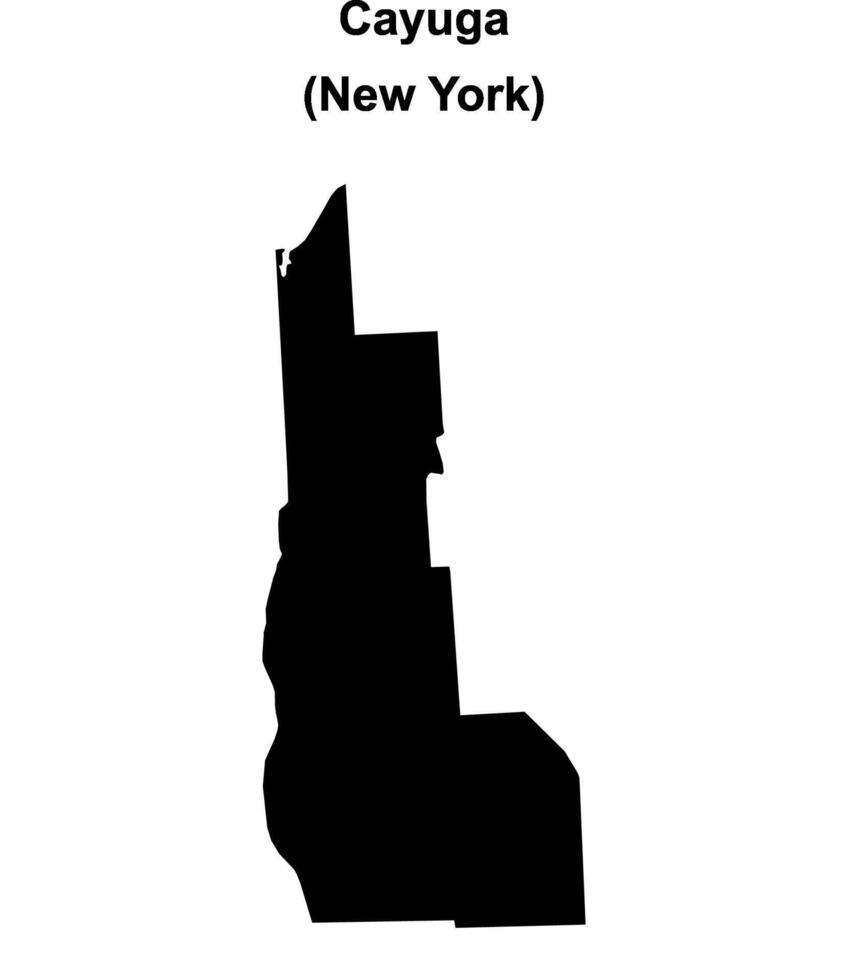 Cayuga County, New York blank outline map vector