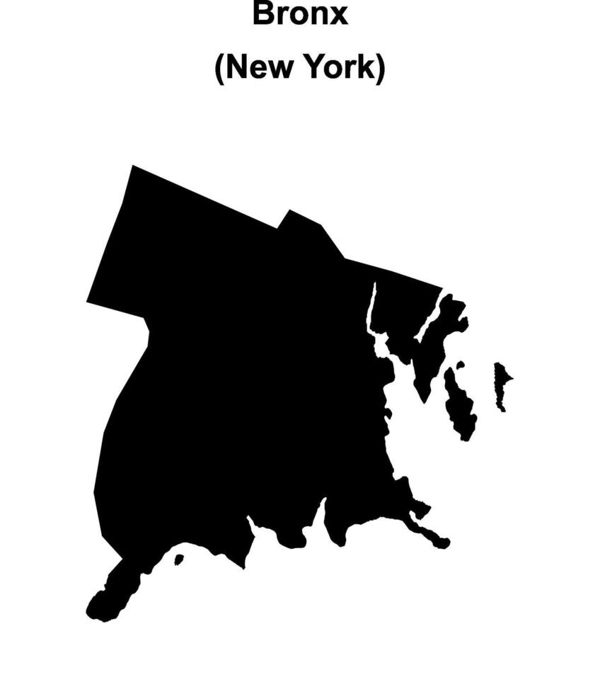 Bronx County, New York blank outline map vector