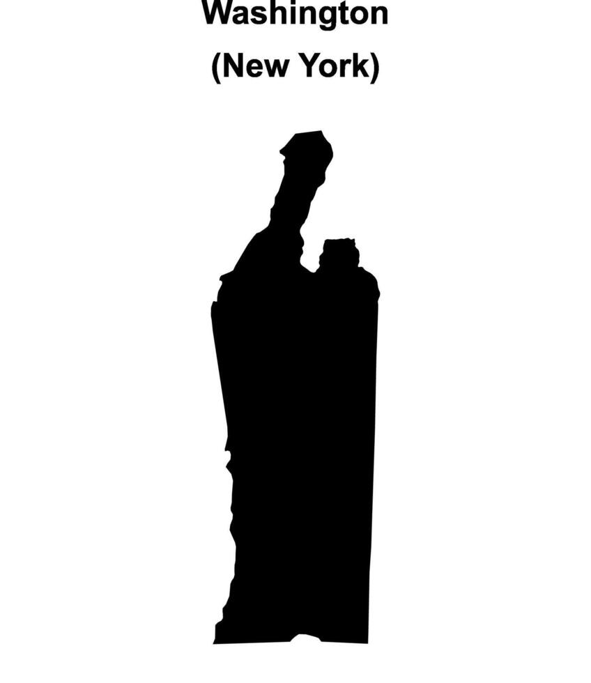 Washington County, New York blank outline map vector