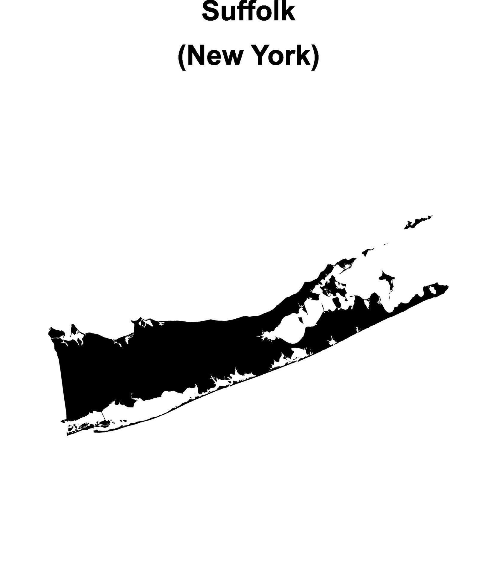 Suffolk County, New York blank outline map 46856235 Vector Art at Vecteezy