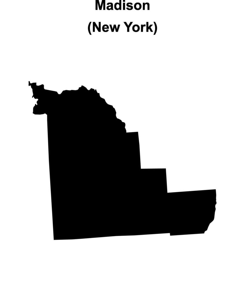 Madison County, New York blank outline map vector