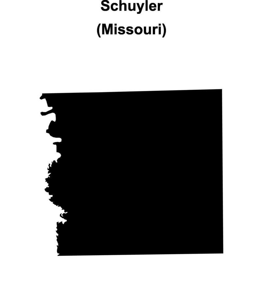 Schuyler County, Missouri blank outline map vector
