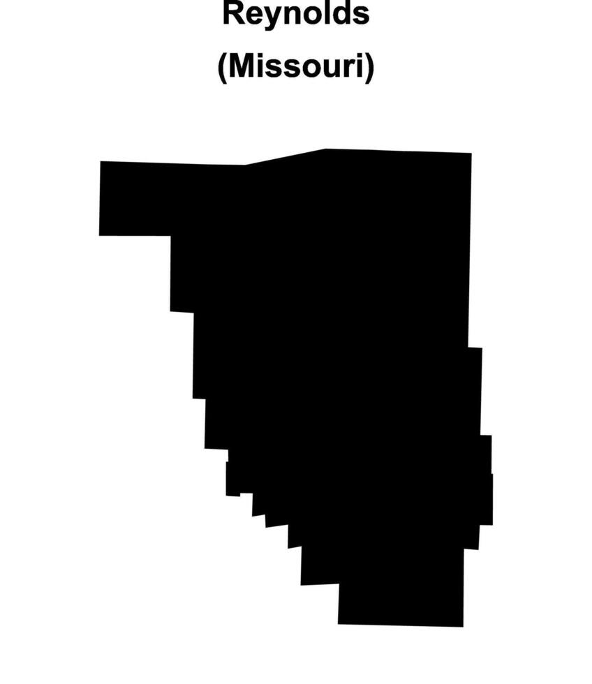 Reynolds County, Missouri blank outline map vector