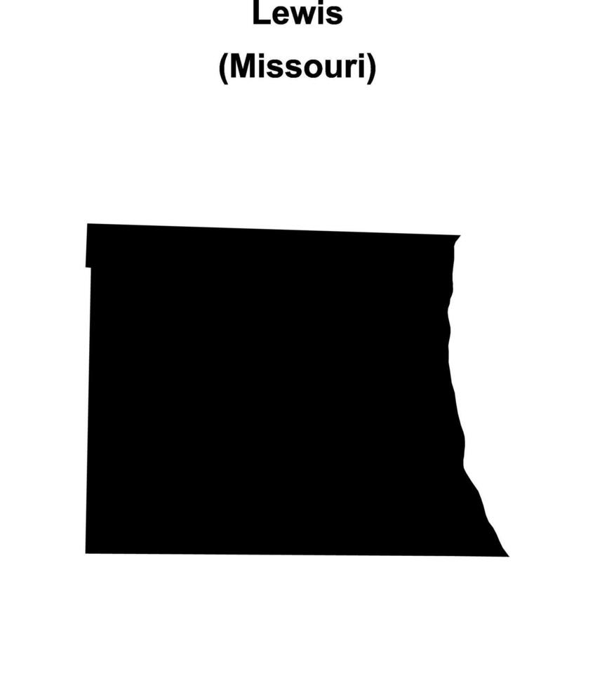 Lewis County, Missouri blank outline map vector
