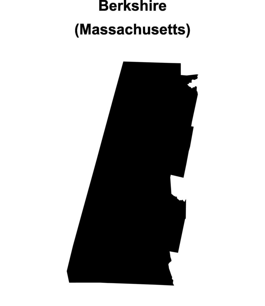 Berkshire County, Massachusetts blank outline map vector