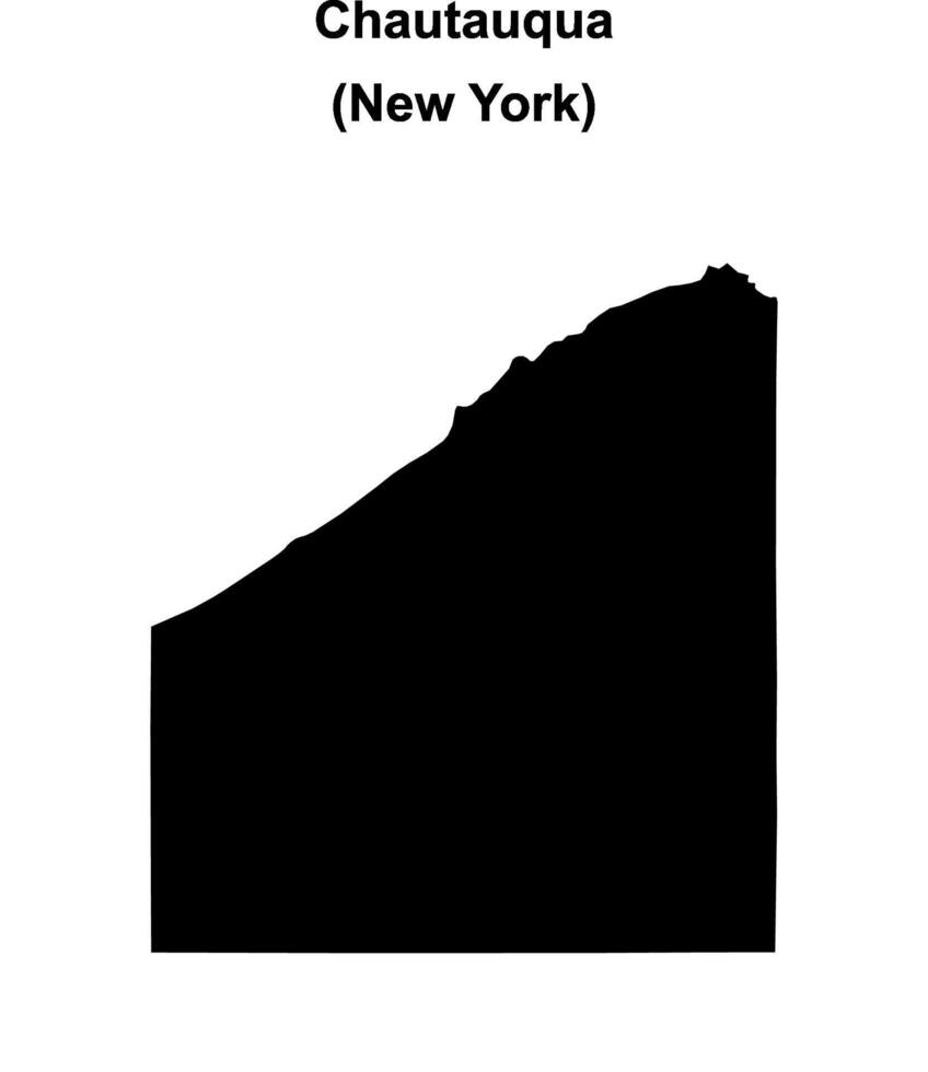 Chautauqua County New York blank - Chautauqua County New York Blank Outline Map Free Vector