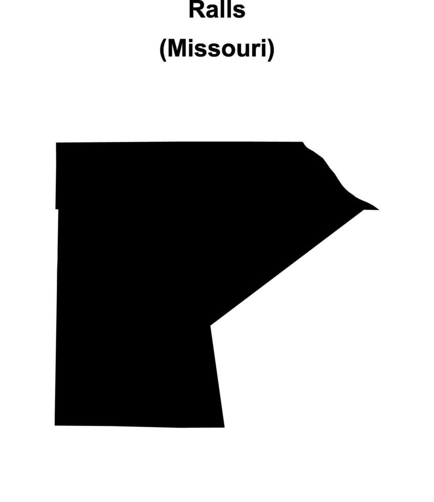 Ralls County, Missouri blank outline map vector