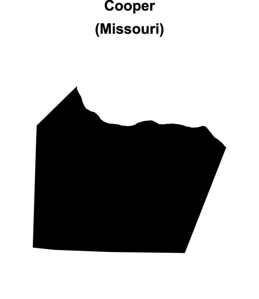 Cooper County, Missouri blank outline map vector