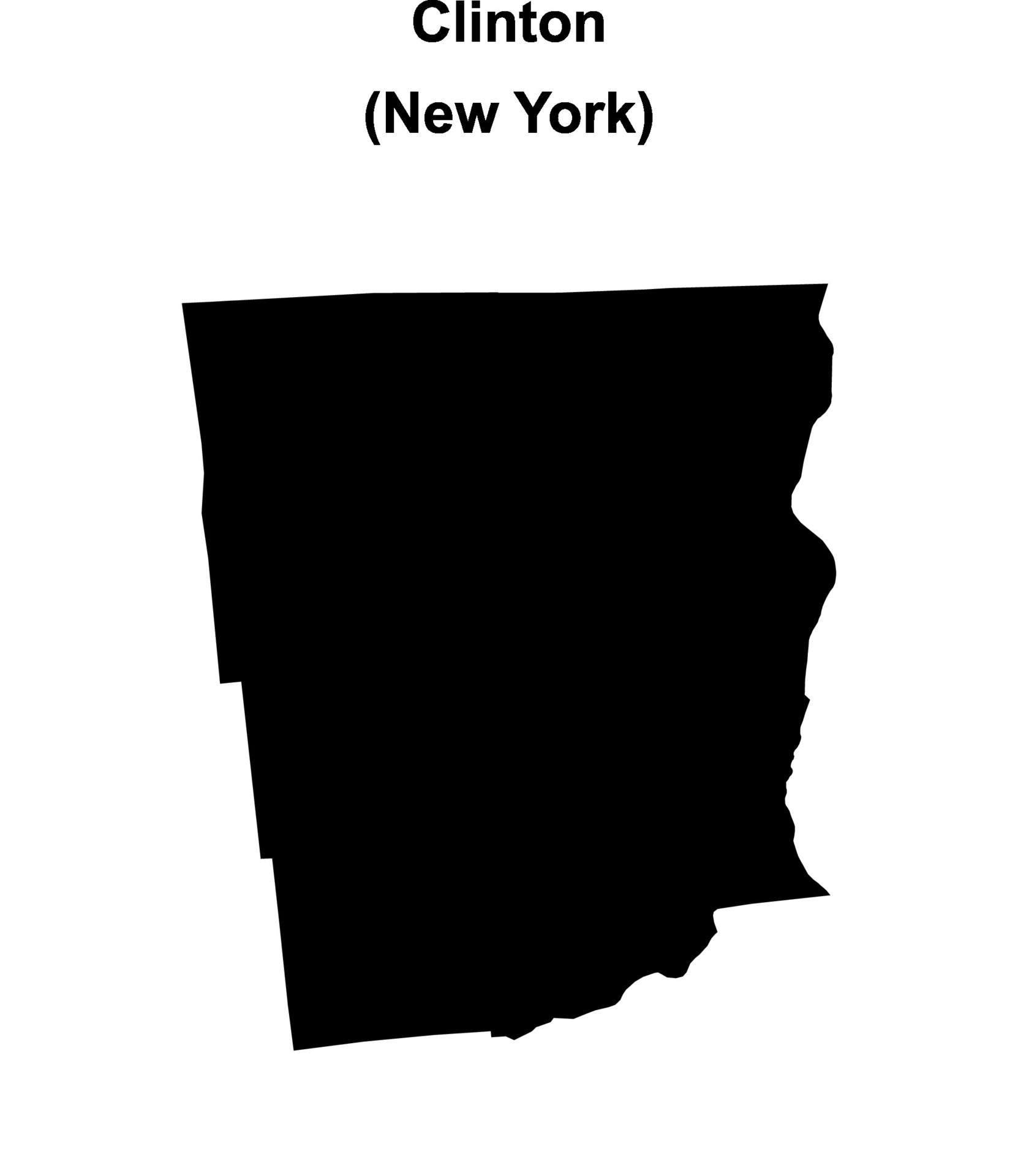 Clinton County New York blank - Clinton County New York Blank Outline Map Free Vector