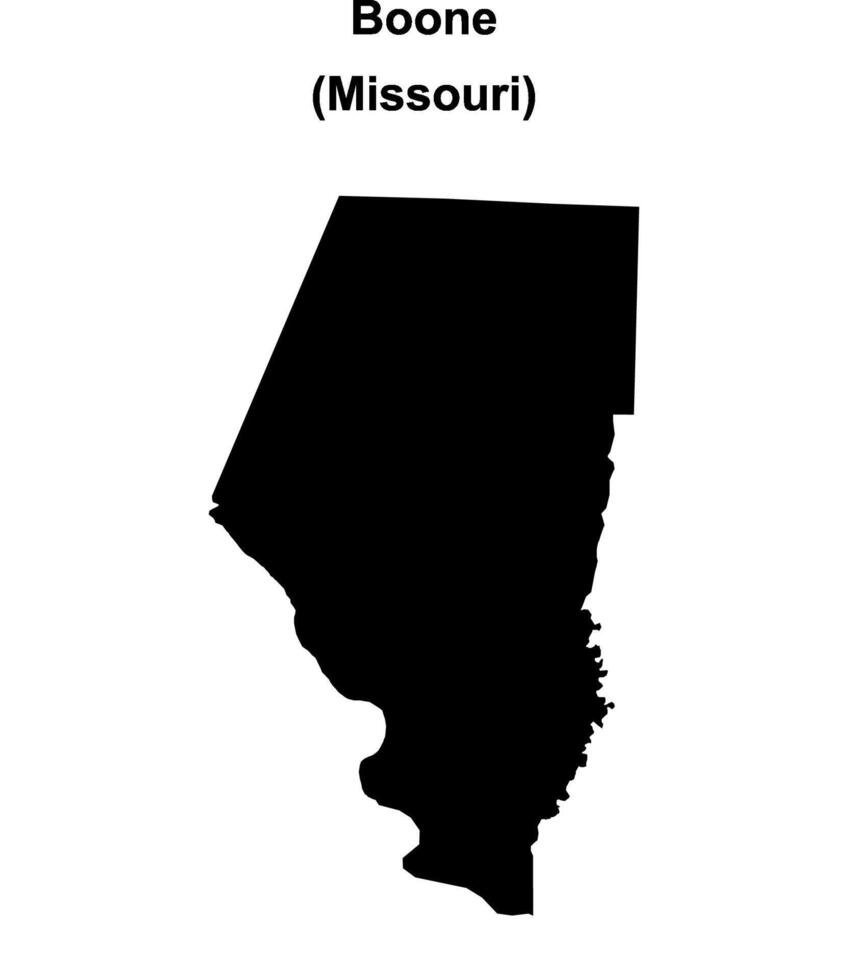 Boone County, Missouri blank outline map vector