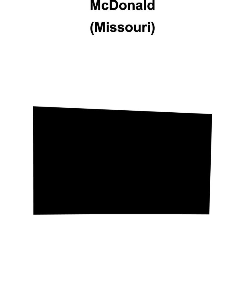 McDonald County, Missouri blank outline map vector