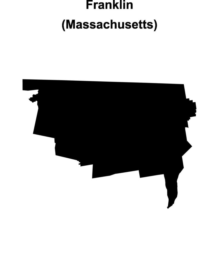 Franklin County, Massachusetts blank outline map vector