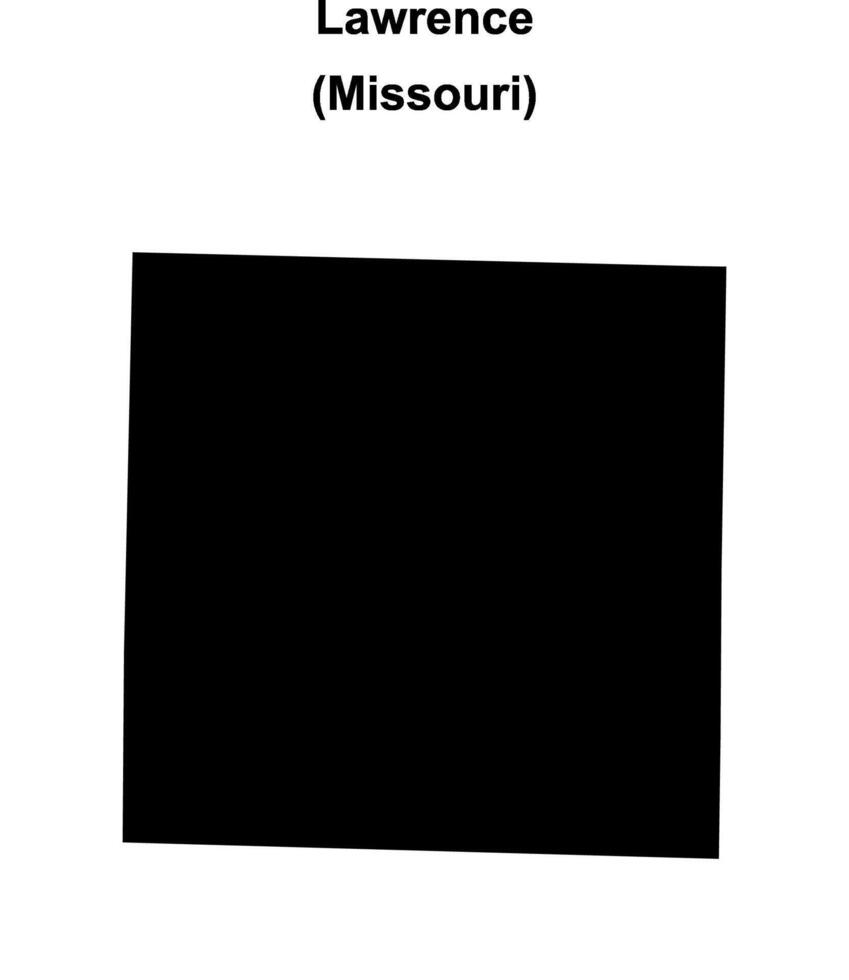 Lawrence County, Missouri blank outline map vector