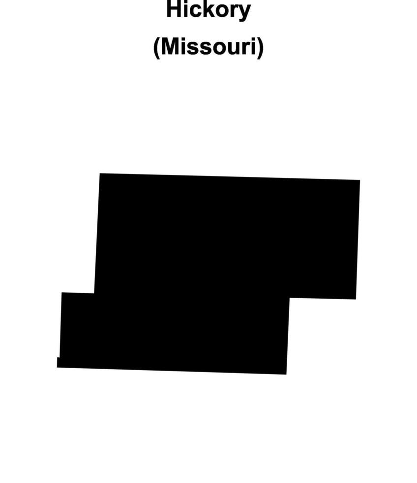 Hickory County, Missouri blank outline map vector