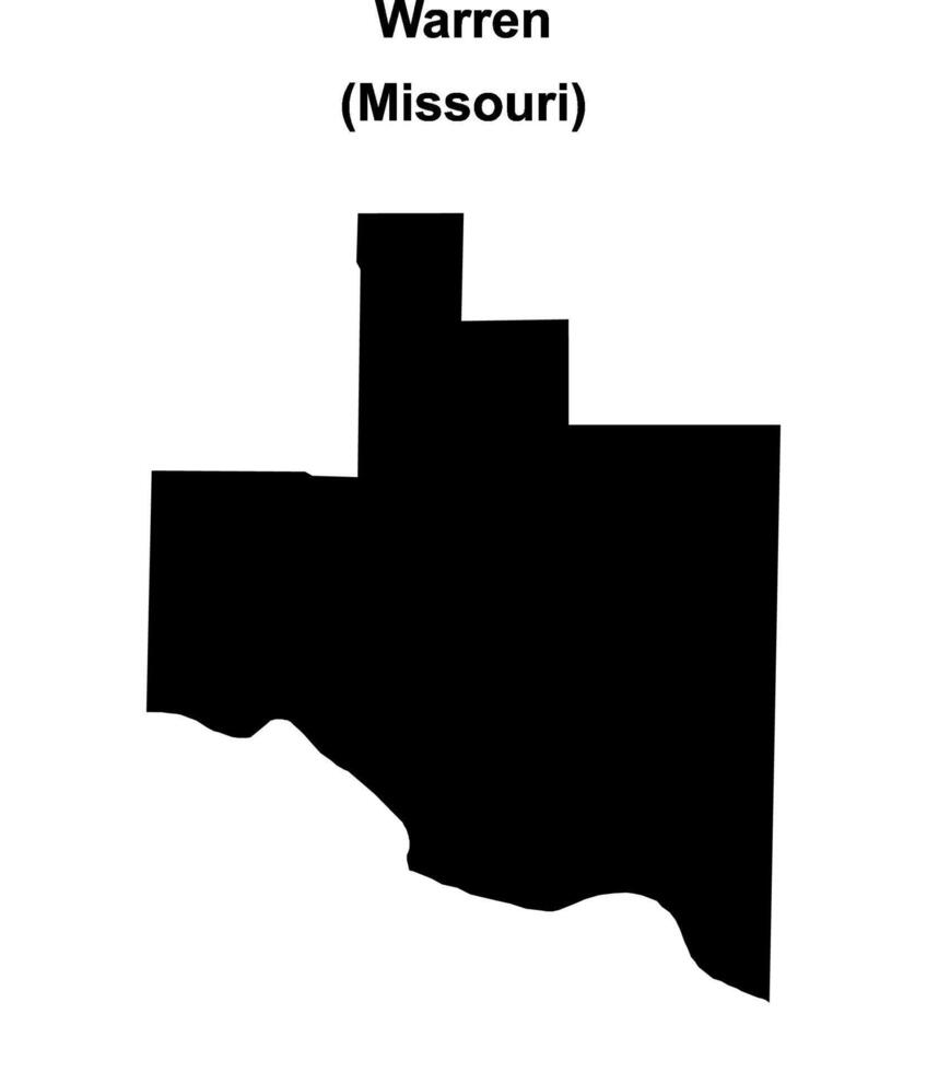 Warren County, Missouri blank outline map vector