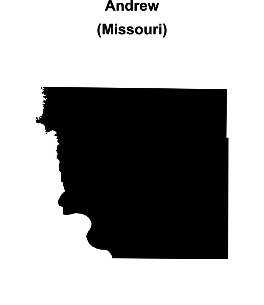 Andrew County, Missouri blank outline map vector