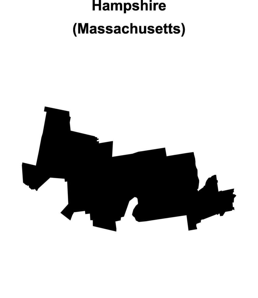 Hampshire County, Massachusetts blank outline map vector