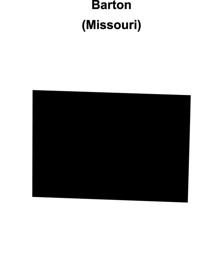 Barton County, Missouri blank outline map vector