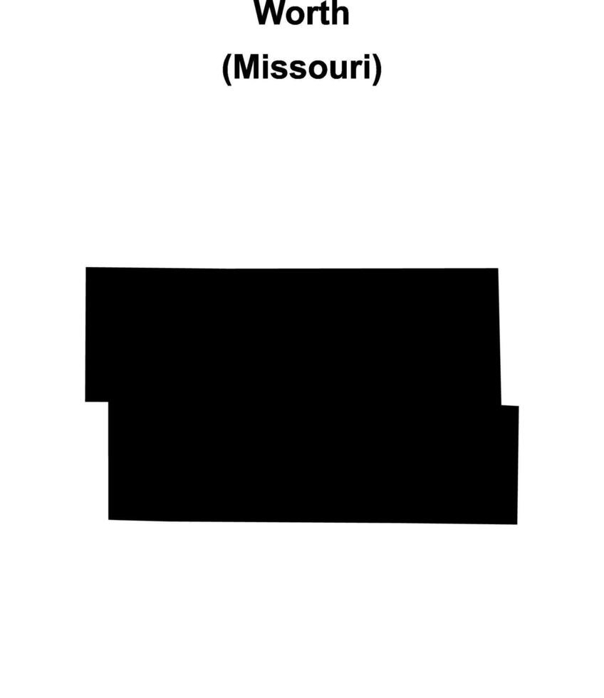 Worth County, Missouri blank outline map vector