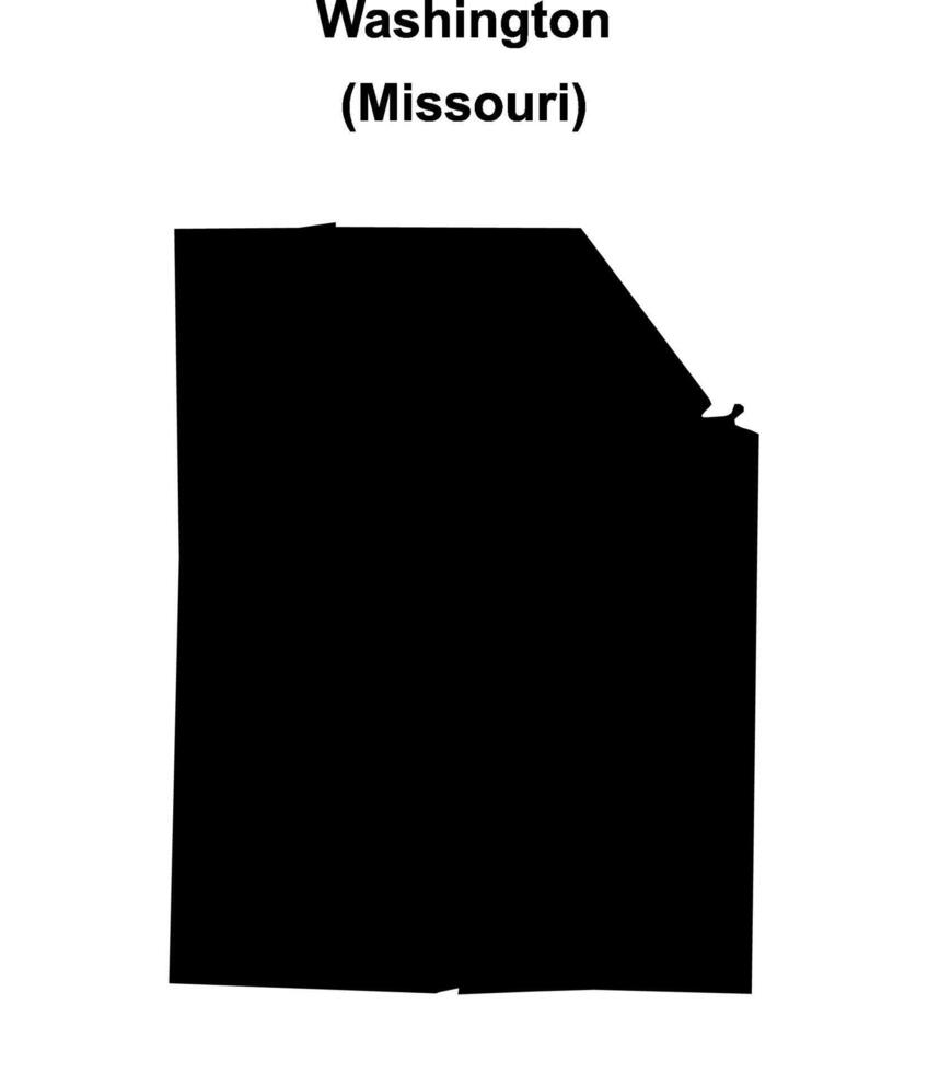 Washington County, Missouri blank outline map vector