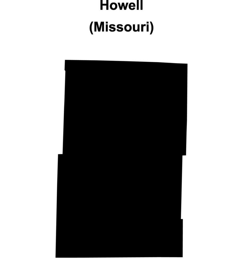 Howell County, Missouri blank outline map vector
