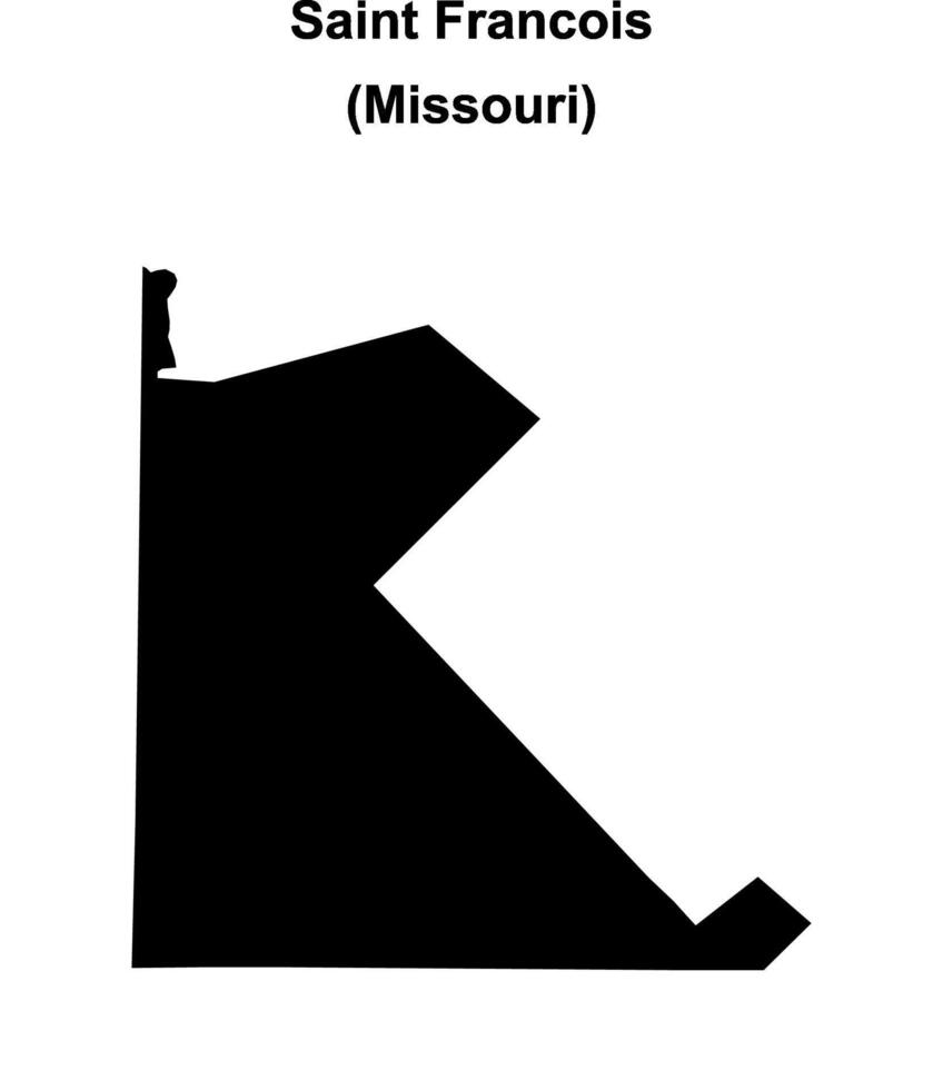 Saint Francois County, Missouri blank outline map vector