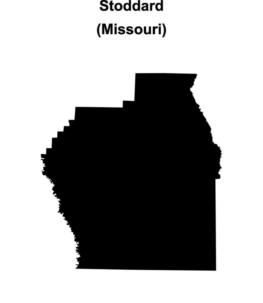 Stoddard County, Missouri blank outline map vector