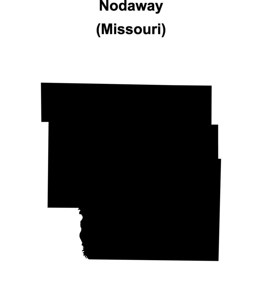 Nodaway County, Missouri blank outline map vector