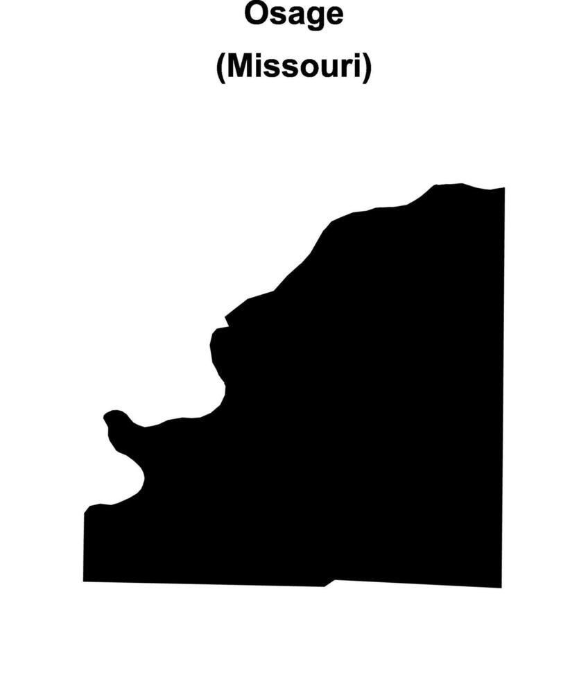Osage County, Missouri blank outline map vector