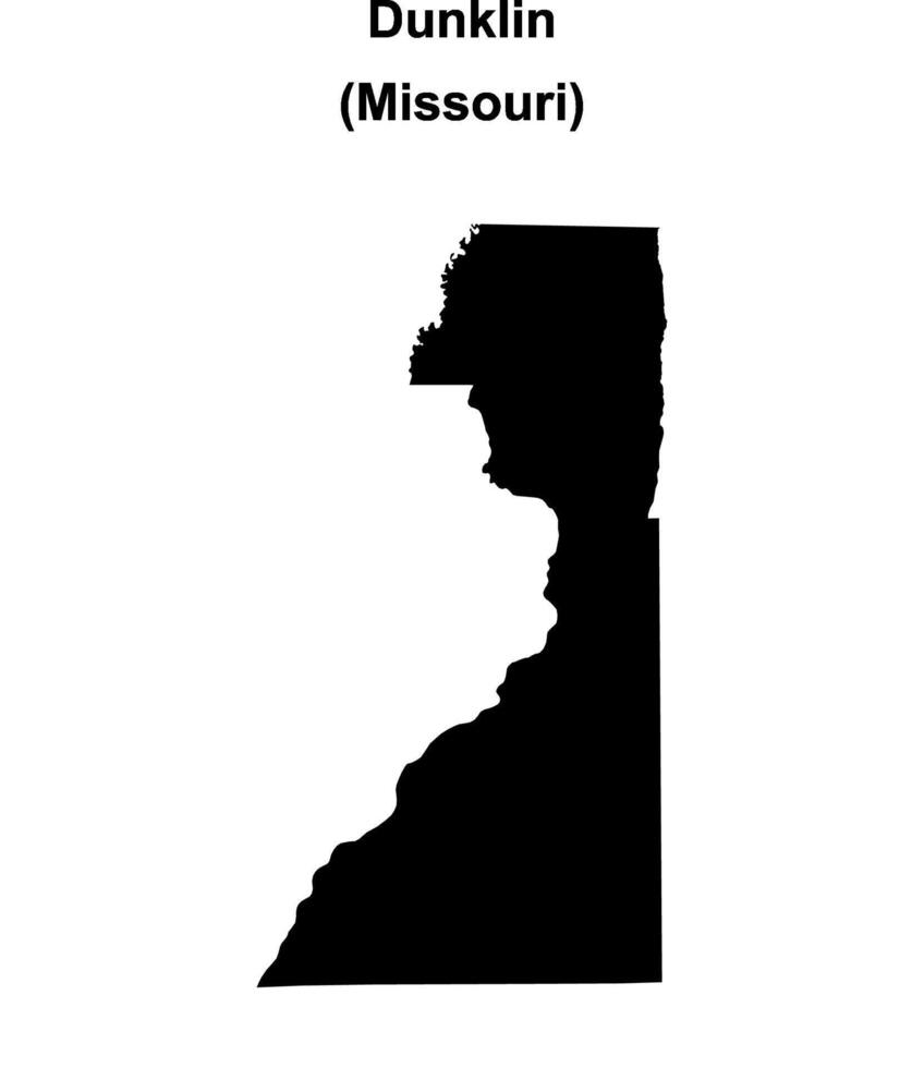 Dunklin County, Missouri blank outline map vector