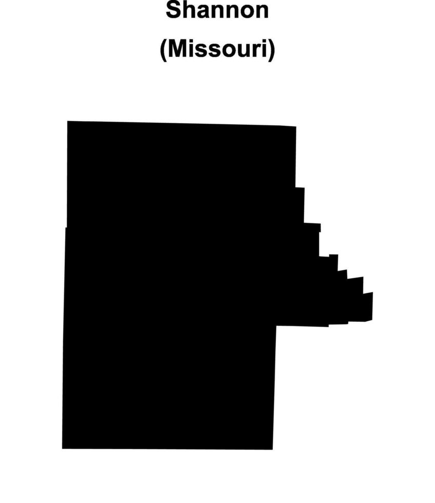 Shannon County, Missouri blank outline map vector