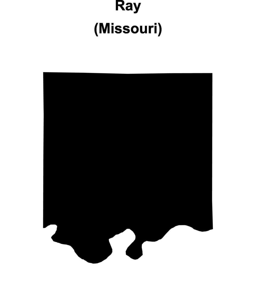 Ray County, Missouri blank outline map vector