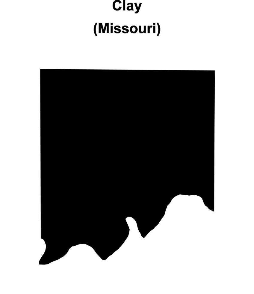 Clay County, Missouri blank outline map vector