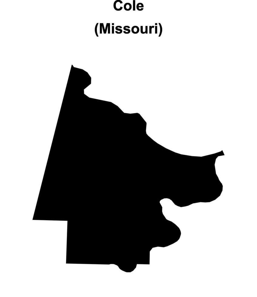 Cole County, Missouri blank outline map vector