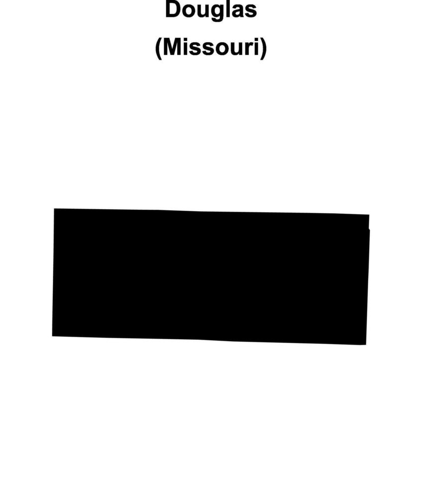 Douglas County, Missouri blank outline map vector