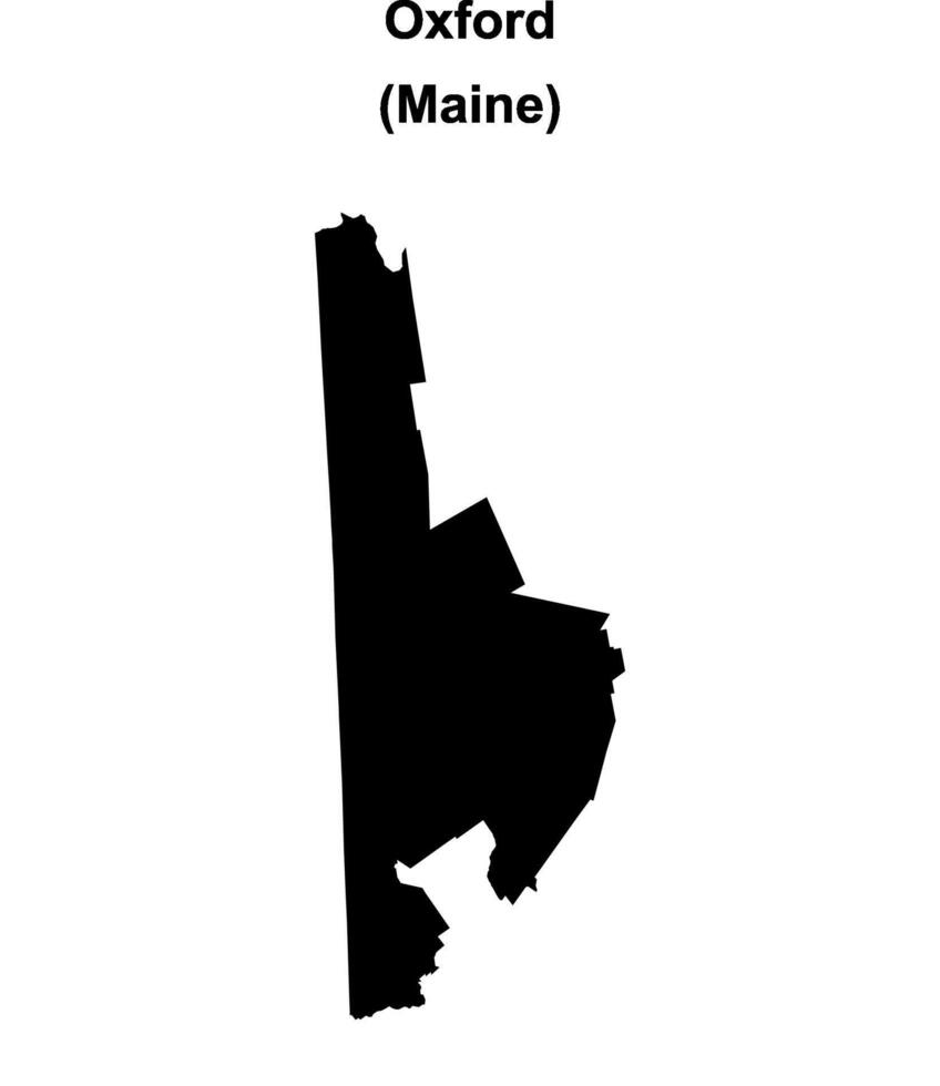 Oxford County, Maine blank outline map vector