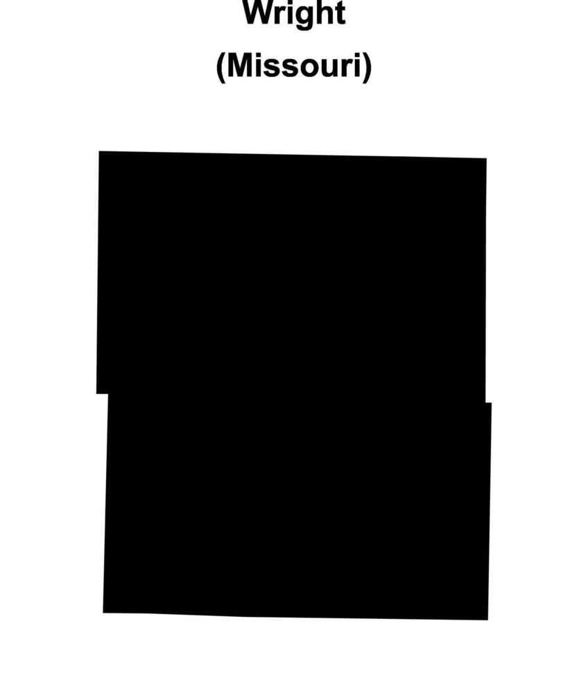 Wright County, Missouri blank outline map vector