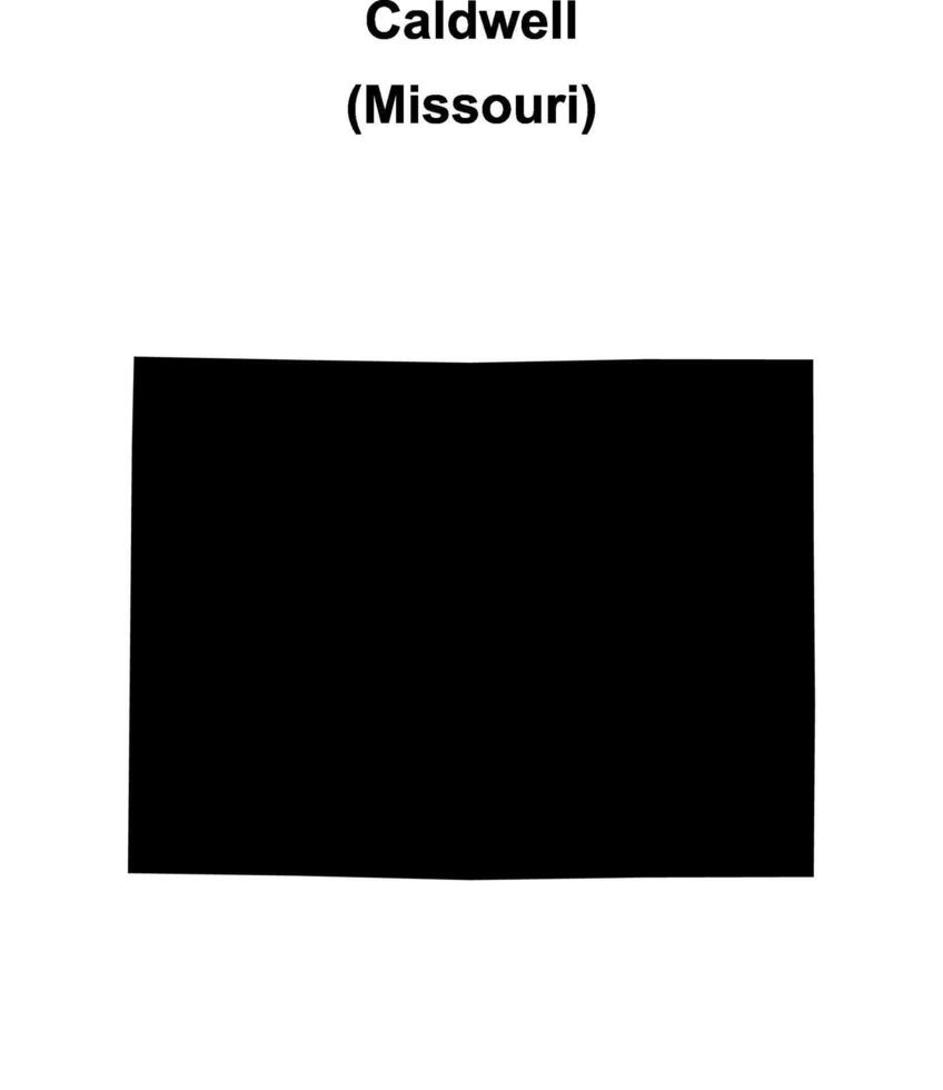 Caldwell County, Missouri blank outline map vector