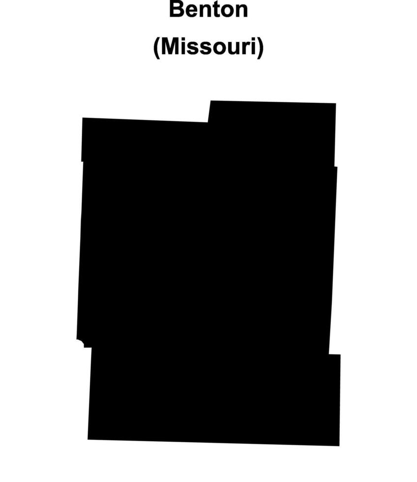 Benton County, Missouri blank outline map vector