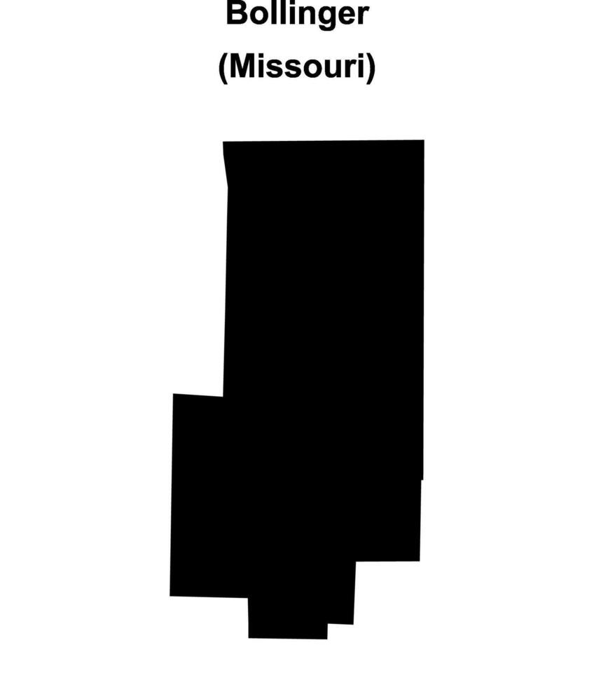 Bollinger County, Missouri blank outline map vector